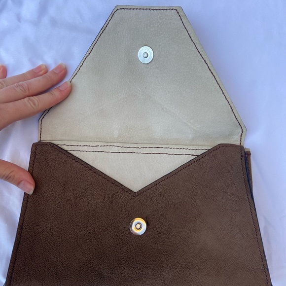 Handmade Light Brown and Silver Clutch - Picture 5 of 6